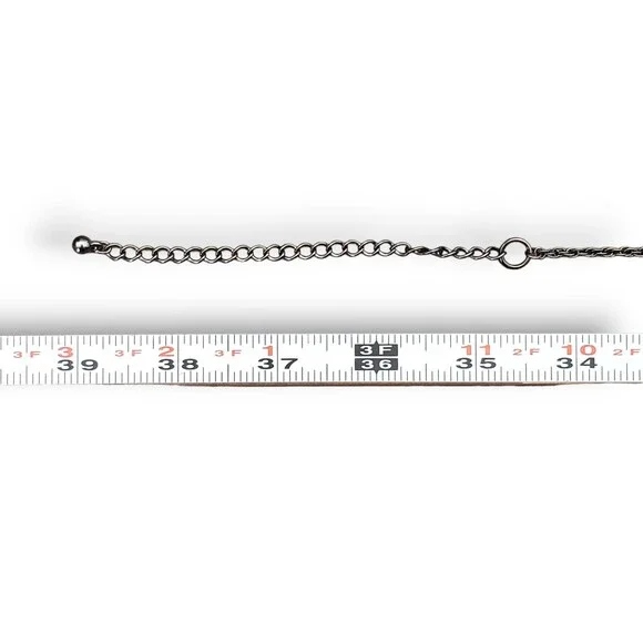 Chico's Long Black Clear Satellite Bead Necklace Long Adjustable Length - Picture 7 of 7